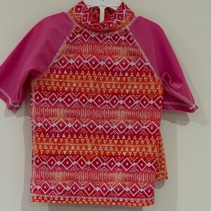 Kids Swim Rash Guard 2piece set- Pink and Orange